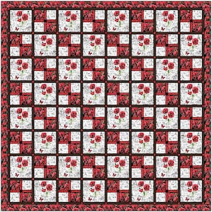 Sweet and Simple PDF Quilt Pattern for fast and easy quilt, beginner friendly, great for large prints big block quilt pattern image 5