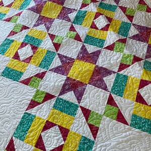Showy Stars print quilt pattern to make a lap size quilt in image 8