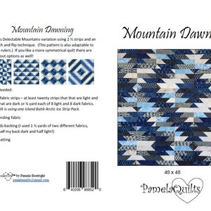 Modello di trapunta moderno, Mountain Dawning PDF Quilt Pattern per strisce da 2 1/2 pollici, Montagne deliziose, immagine 4