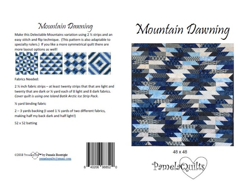Modello di trapunta moderno, Mountain Dawning PDF Quilt Pattern per strisce da 2 1/2 pollici, Montagne deliziose, immagine 4