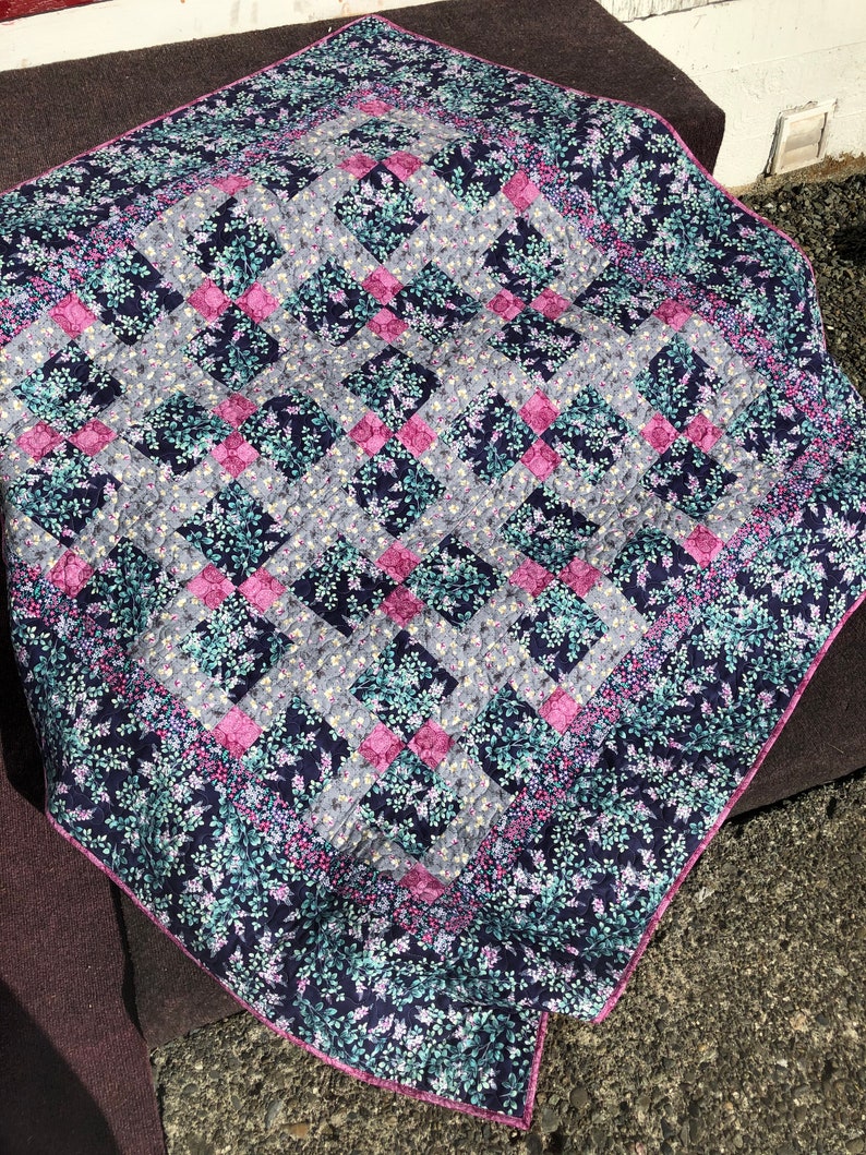 Floral Patchwork Lap Quilt image 0