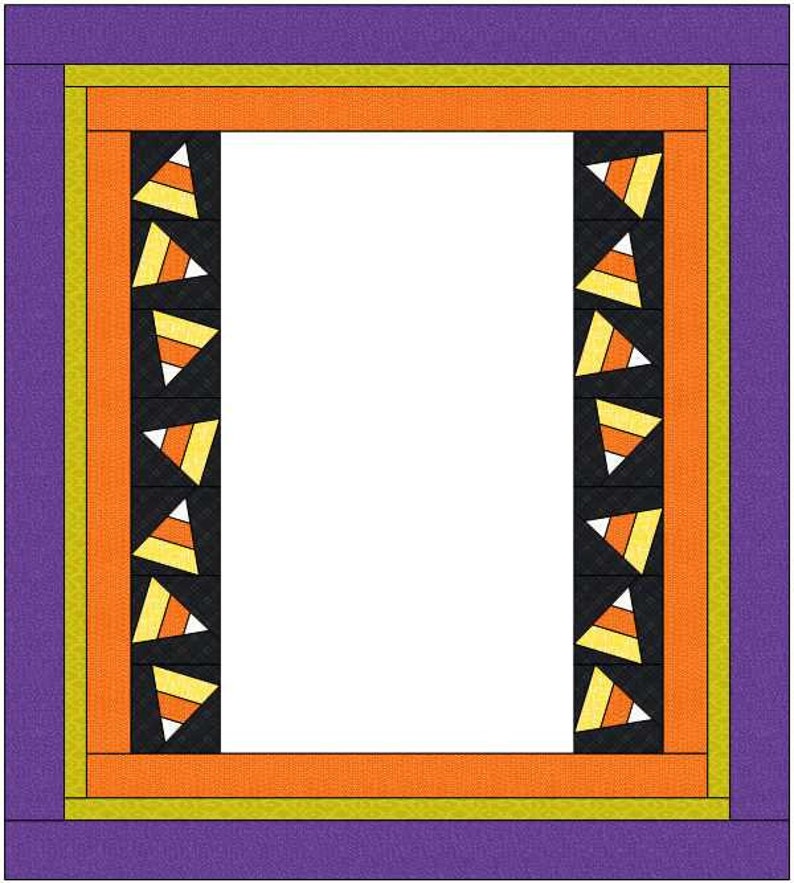 Halloween Table Runner or Panel Quilt Pattern, Candy Corn Twirl image 6