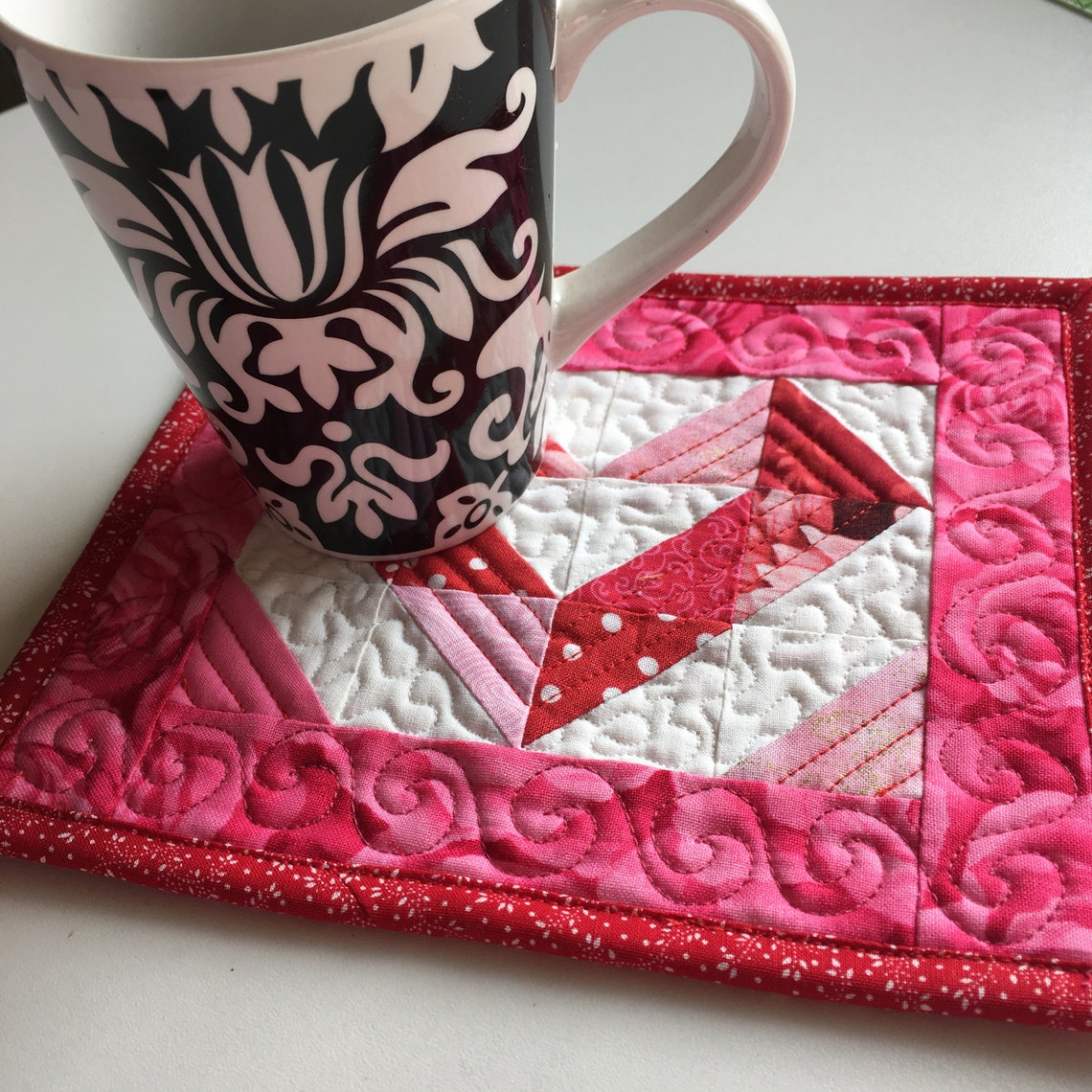 PDF Quilted Heart Mug Rug Pattern Download and Make This Etsy