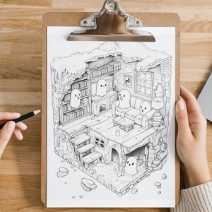 Ghost coloring pages
Ghost colouring
Spooky coloring
adult coloring pages
Halloween coloring
Printable ghost
pocket room
hounted house
kawaii gost
cute ghost coloring
spooky fun
halloween printable
isometric room
