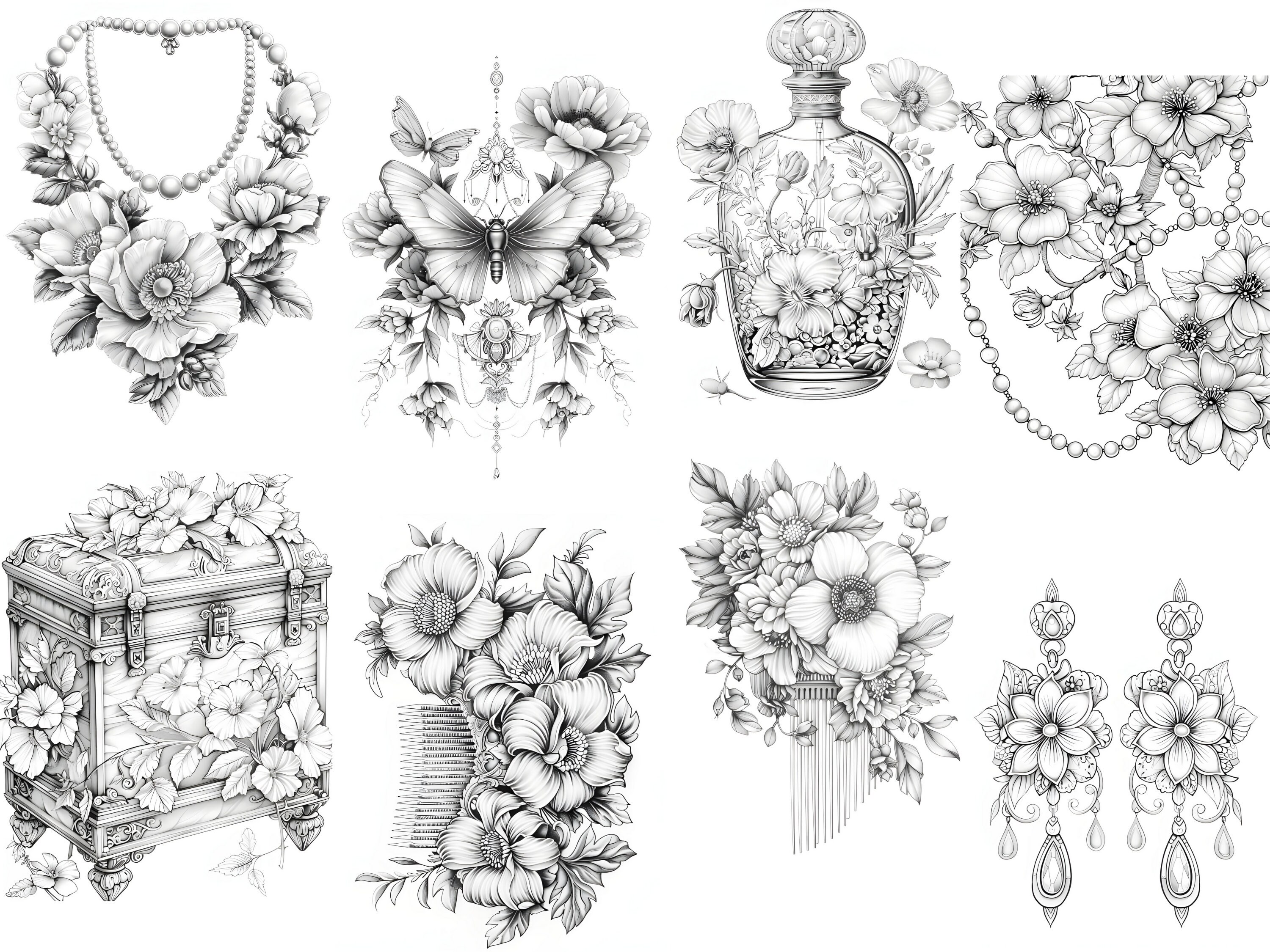 Vintage Coloring Pages, Antique Coloring Books, Vintage Flower Coloring