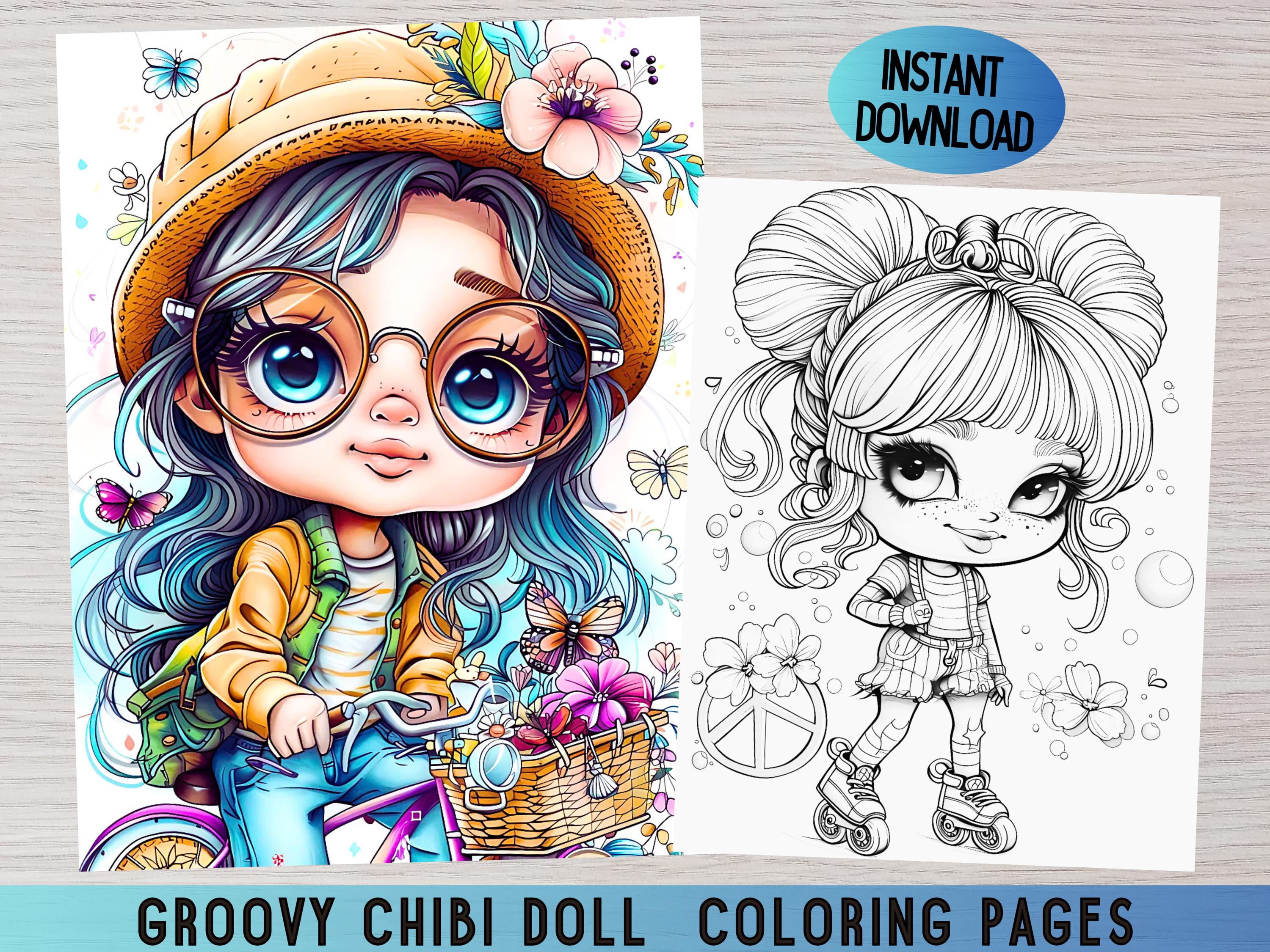 Chibi kleurplaat - Etsy België, image size:3000x2250