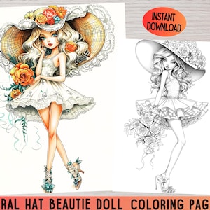 Doll coloring pages, Doll coloring book, Fashion doll coloring pages, Adult coloring book, Beautiful girls coloring, Fashion girls