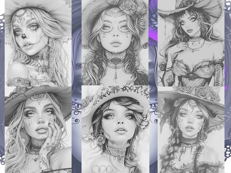 Goth coloring page
Gothic coloring
Halloween coloring
Adult coloring pages
Grayscale coloring
Gothic women
Gothic make up
beauty coloring page
gothic coloring page
gothic girl coloring
coloring for adults
fantasy coloring
dark girls