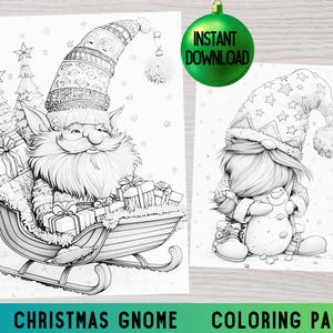 Christmas gnome coloring pages, Christmas coloring, Gnome coloring pages, Adult coloring book,Coloring pages,Snow coloring, Holiday coloring
