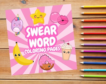 Funny Swear Word Coloring Book, Adult Cuss Word Designs (Digital Download)