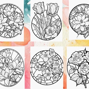 plants coloring
nature coloring
Floral Coloring
printable flower
flowers coloring
coloring book
coloring pages
colouring book
instant download
stained glass pages
stress relief
Stained glass flower
Floral stained glass