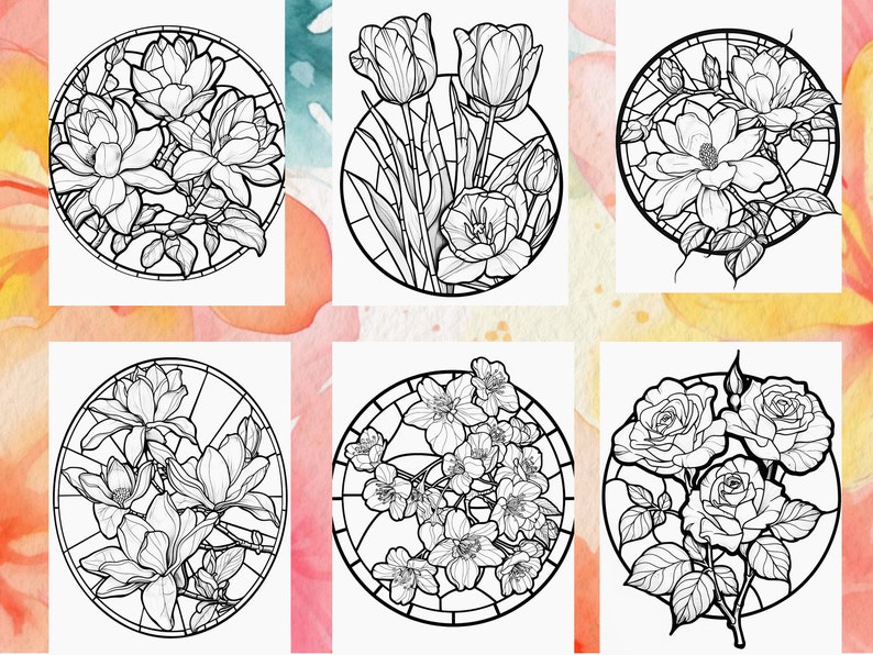 plants coloring
nature coloring
Floral Coloring
printable flower
flowers coloring
coloring book
coloring pages
colouring book
instant download
stained glass pages
stress relief
Stained glass flower
Floral stained glass