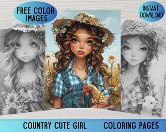 Country Girl Coloring Book: Farm Life Illustrations (PDF)