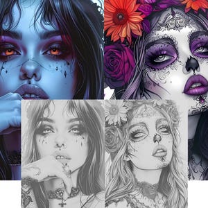Goth coloring page
Gothic coloring
Halloween coloring
Adult coloring pages
Grayscale coloring
Gothic women
Gothic make up
beauty coloring page
gothic coloring page
gothic girl coloring
coloring for adults
fantasy coloring
dark girls