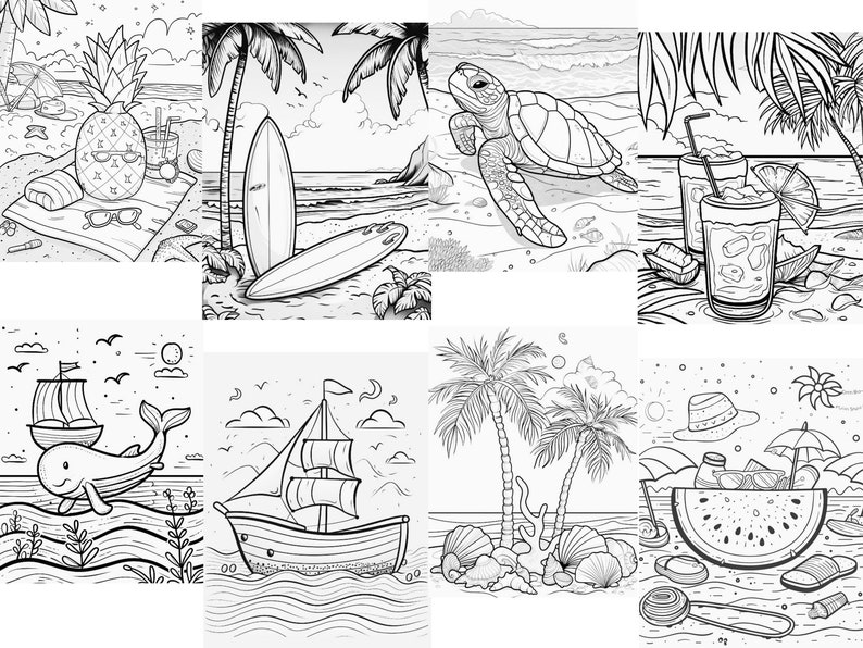 Beach Coloring Book Summer Coloring - Il 794xN.6046447894 Rg32 