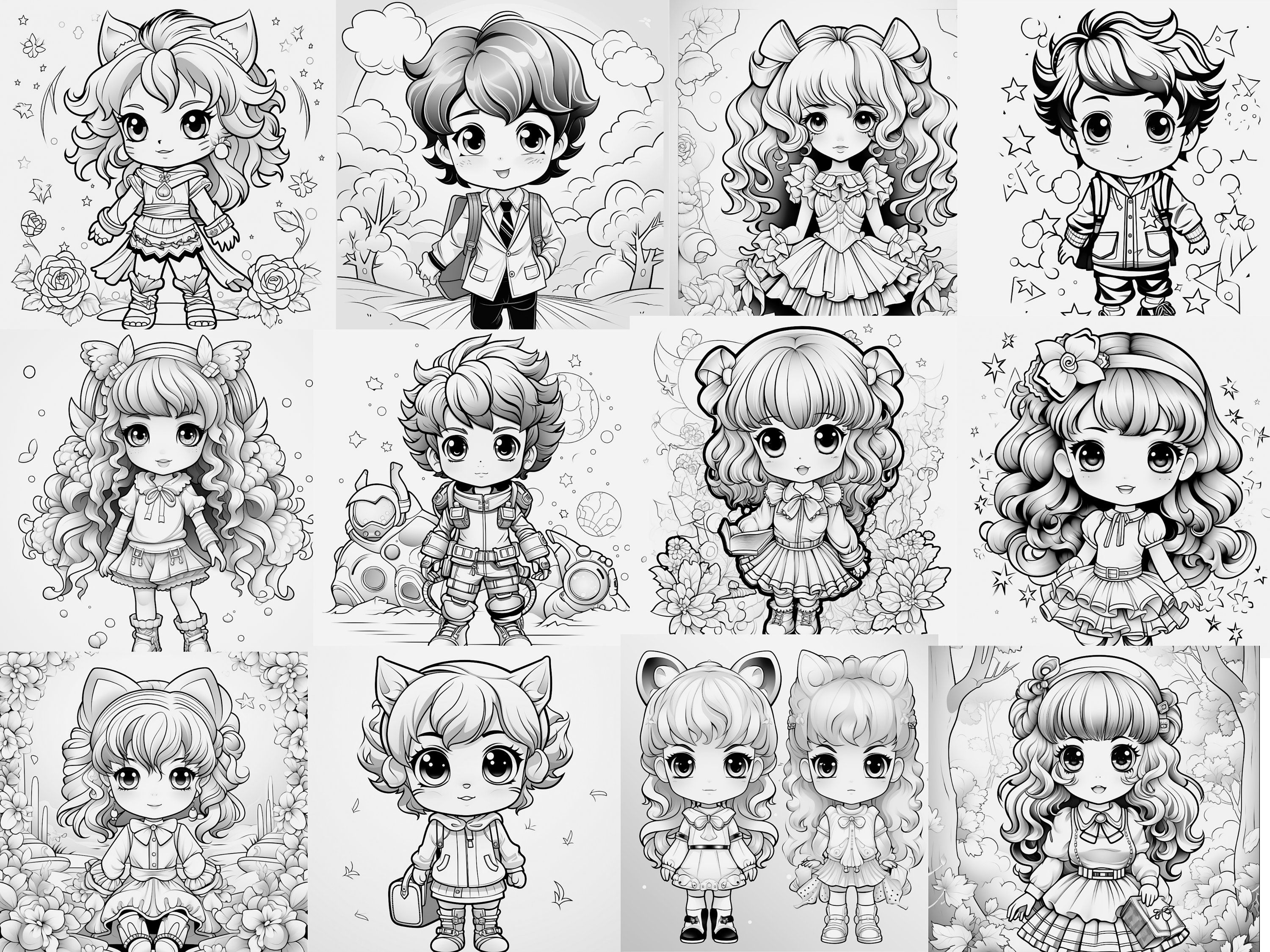 Chibi Coloring Pages Chibi Coloring Books