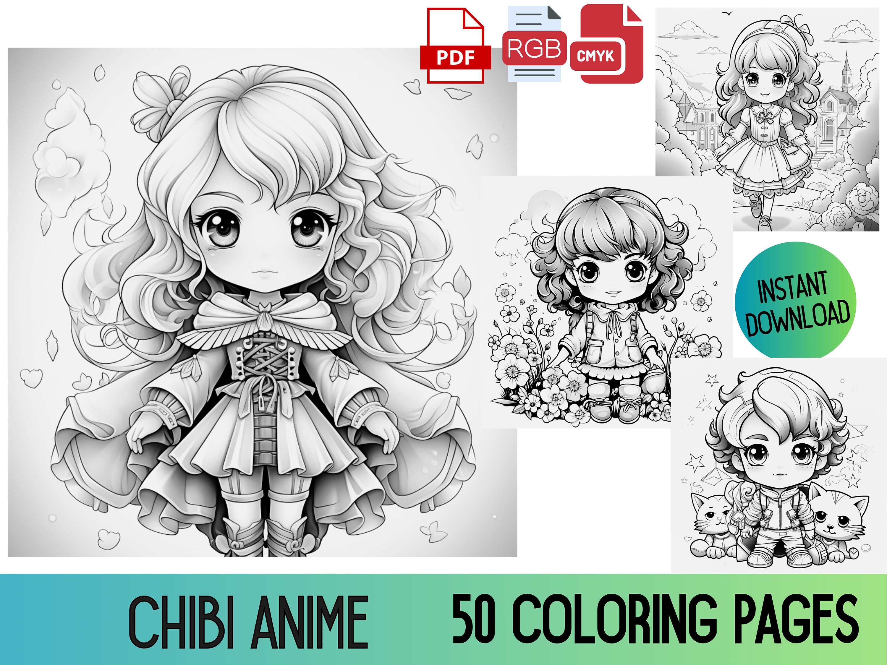Chibi Coloring Pages, Chibi Coloring Books, Chibi Anime Coloring Pages