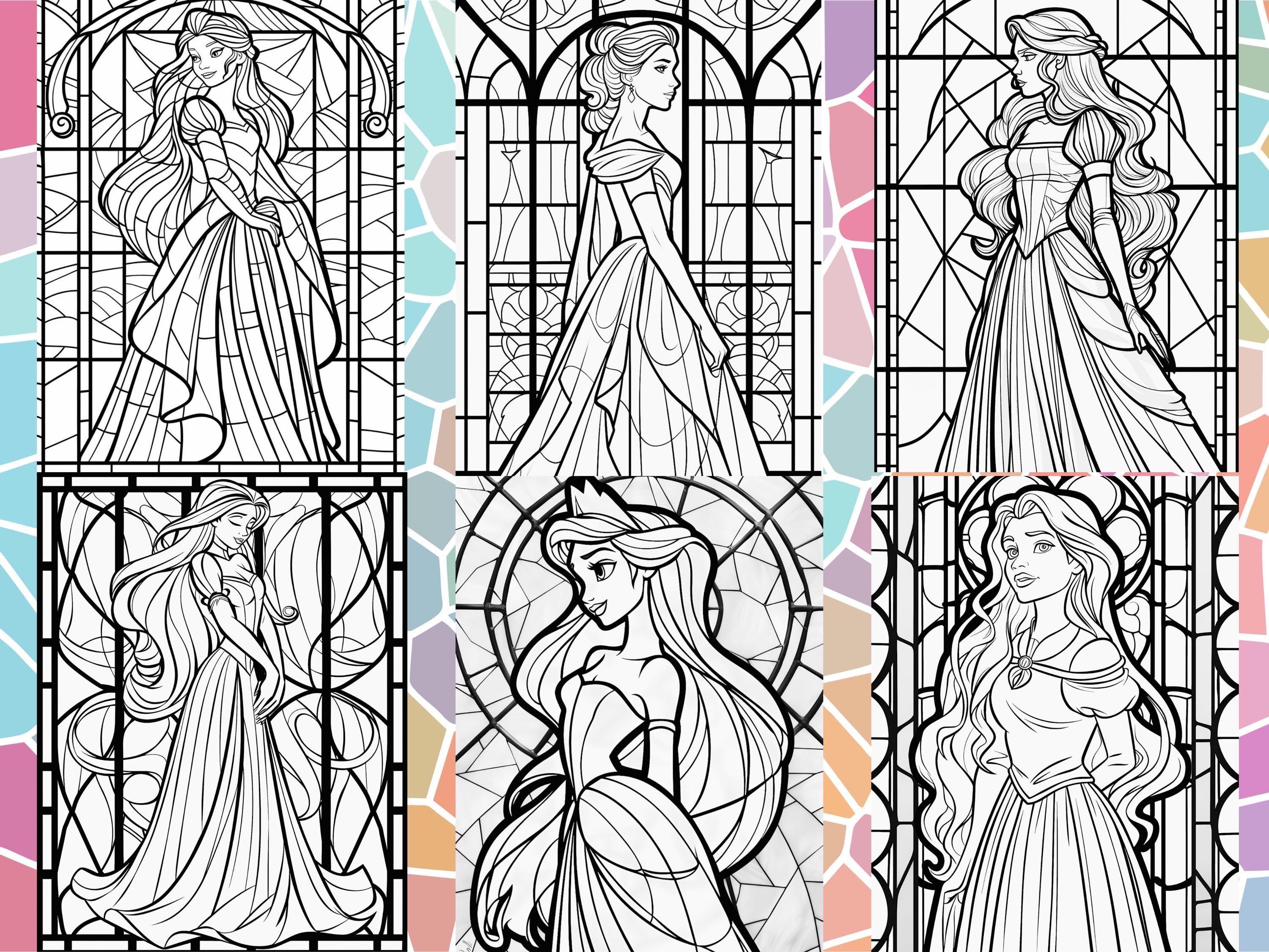 Stained Glass Coloring Pages, Adult Coloring Book, Coloring Book ...