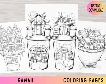 Libro para colorear de dulces kawaii: páginas relajantes para colorear para adultos (PDF)