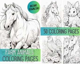 Dibujos de animales de granja para colorear, libro para colorear para adultos y niños (PDF)