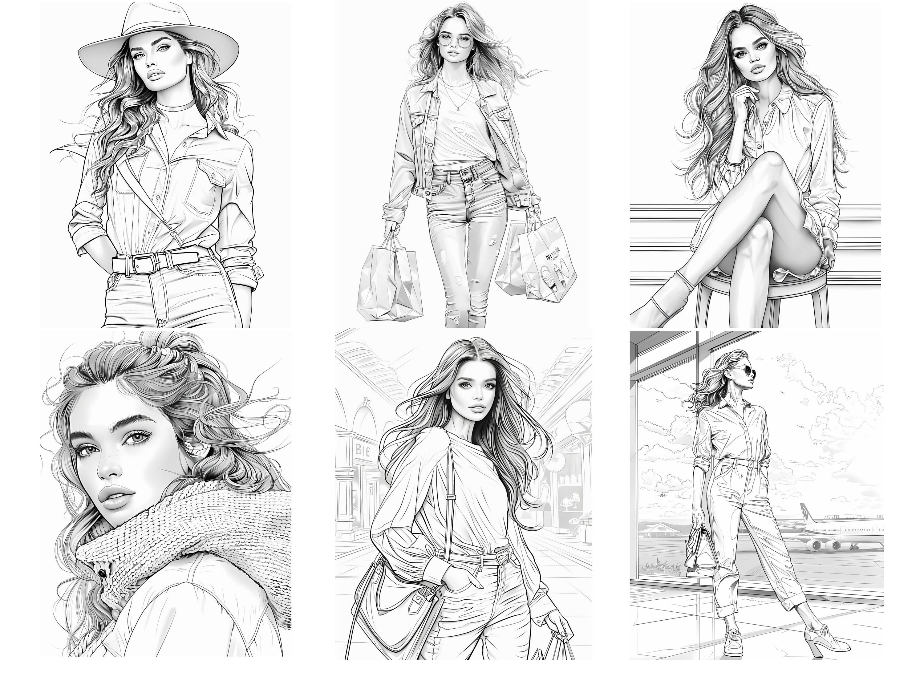 Fashion Coloring Pages, Fashion Coloring Pages for Adults, Adult