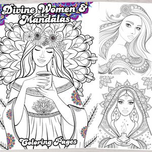 Pagine da colorare di mandala per adulti / Mandala facili da colorare / Arte antistress stampabile / terapia da colorare, mandala rilassanti, antistress