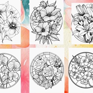plants coloring
nature coloring
Floral Coloring
printable flower
flowers coloring
coloring book
coloring pages
colouring book
instant download
stained glass pages
stress relief
Stained glass flower
Floral stained glass
