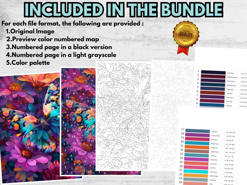 butterfly color
color by number
color by number pdf
color by number png
printable coloring
adult coloring book
digital coloring
easy coloring art
coloring by number
floral butterfly
paint by numbers
by number procreate
large number color