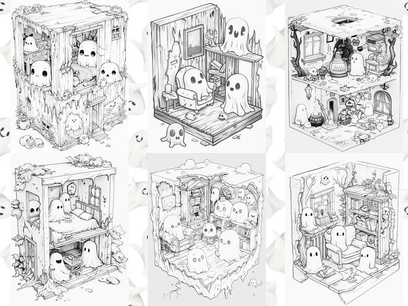 Ghost coloring pages
Ghost colouring
Spooky coloring
adult coloring pages
Halloween coloring
Printable ghost
pocket room
hounted house
kawaii gost
cute ghost coloring
spooky fun
halloween printable
isometric room