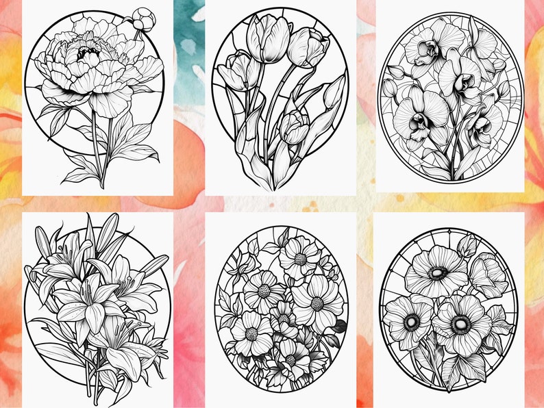 plants coloring
nature coloring
Floral Coloring
printable flower
flowers coloring
coloring book
coloring pages
colouring book
instant download
stained glass pages
stress relief
Stained glass flower
Floral stained glass