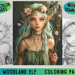 Woodland Elf, Coloring Pages, Grayscale Coloring, Woodland Elves, Elf ...