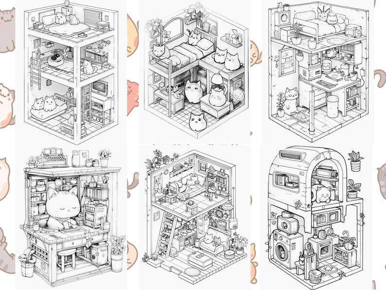 Cute cat coloring
Adult coloring book
Kawaii coloring book
Cute coloring pages
Corner Coloring
Pocket Room
Kawaii cat coloring
kawaii cat
cat coloring pages
cat coloring
Printable Kawaii
Relaxing Coloring
isometric
