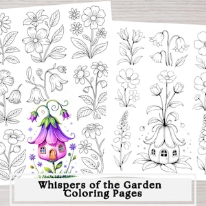 Hojas para colorear de flores, imprimibles, página para colorear floral, libro para colorear de flores, páginas para colorear para adultos, descarga instantánea