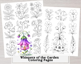 Pages à colorier florales, fleurs relaxantes, livre de coloriage pour adultes (téléchargement instantané)