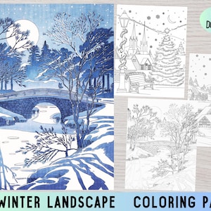 Winter coloring, Adult winter coloring, January coloring pages, Christmas winter coloring pages, Snow coloring page, Winter coloring pages