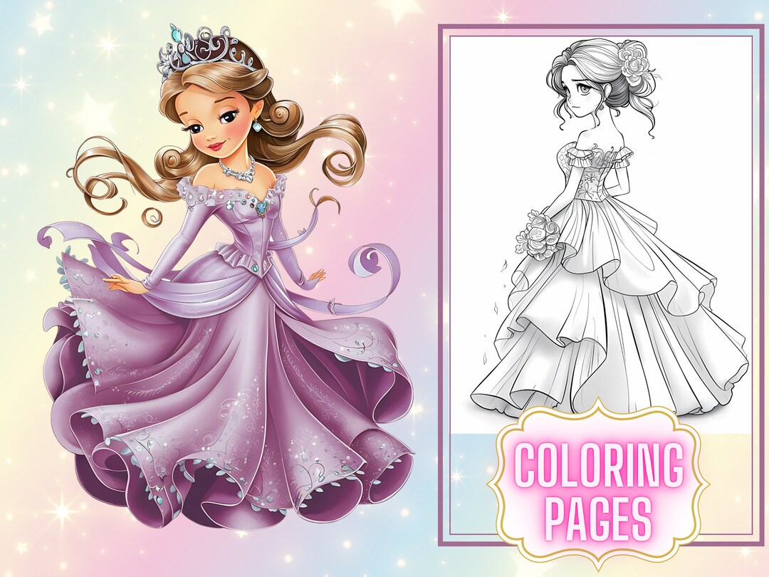 Princess Coloring, Princess Printable Coloring Pages, Princess Coloring ...