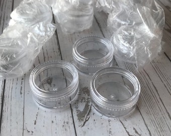Acrylic Round Containers for Craft Supplies 5 grams, Set of 44 Clear Plastic Containers