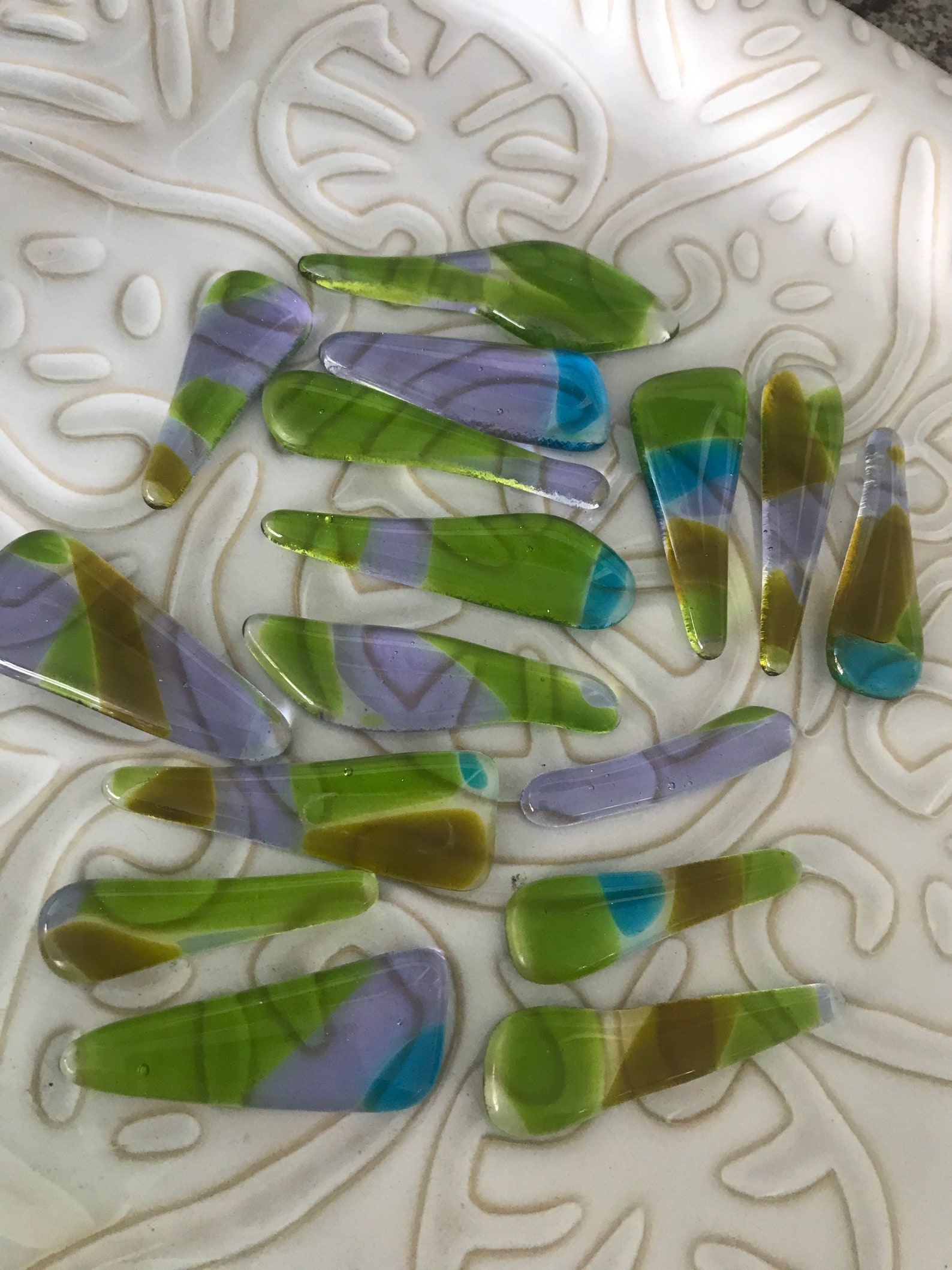Fused Glass Cabochons Puddles Lot of 16 Ambrosia Mix Glass Etsy