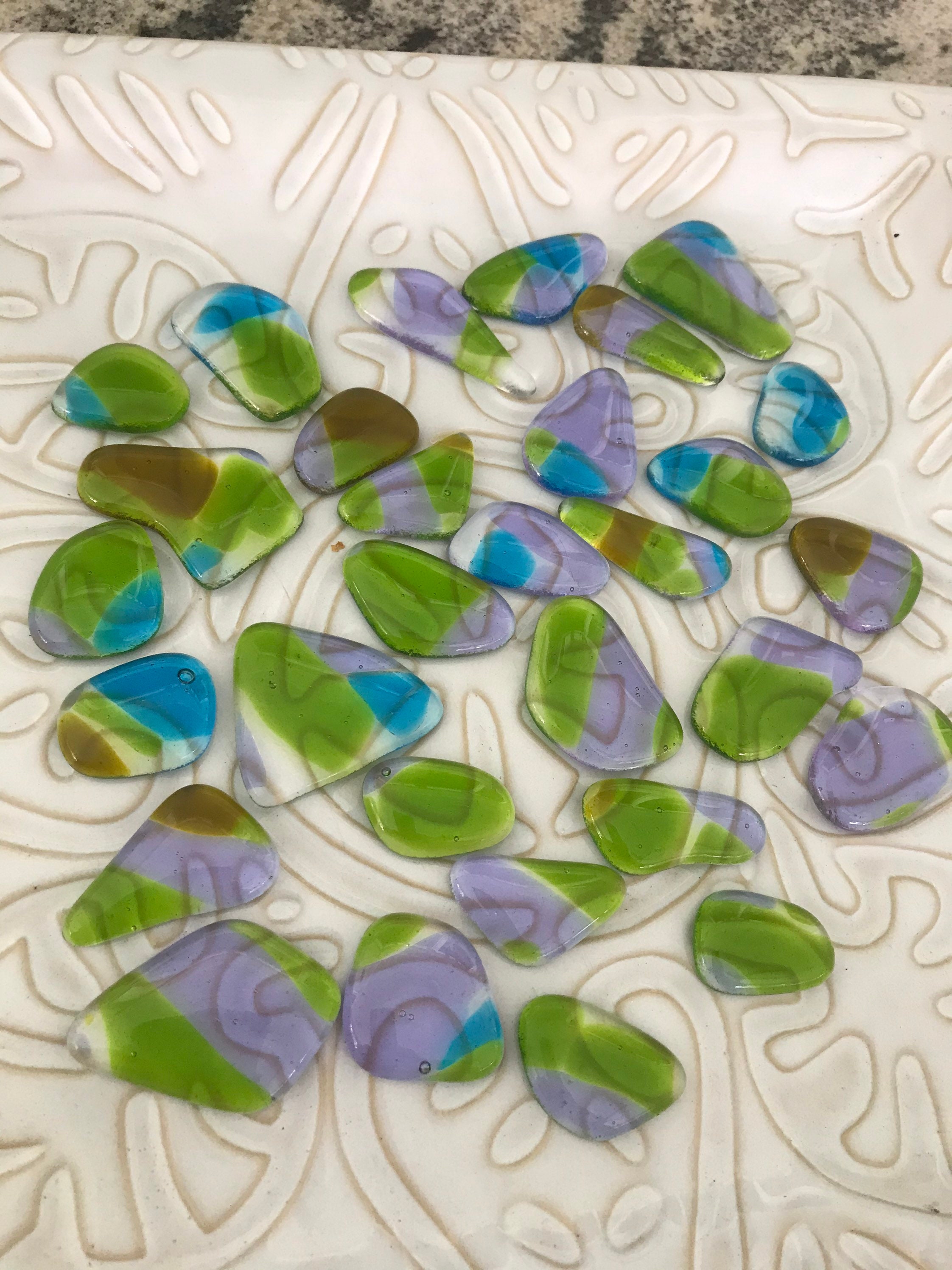 Fused Glass Cabochons Puddles Lot of 30 Ambrosia Mix Glass Etsy