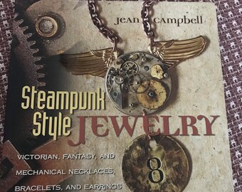 60% off Steampunk Style Jewelry Softcover Book, NEW Instructional Book 144 Pages, Victorian Fantasy Mechanical Jewelry Designs Jean Campbell