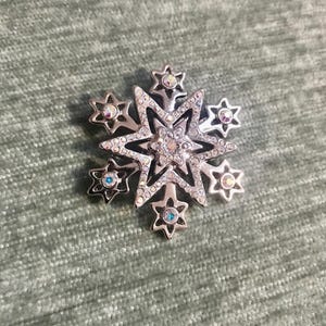 Vintage Rhinestone Starburse Pin, Rockefeller Center Pin, Collectible NYC Jewelry