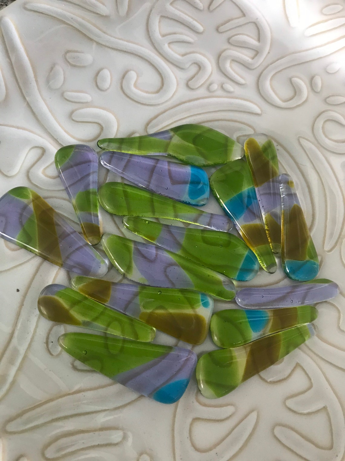 Fused Glass Cabochons Puddles Lot of 16 Ambrosia Mix Glass Etsy