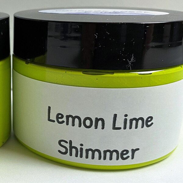 DISCONTINUED - Lemon Lime Shimmer - Pour'age Posse Paint 5 ounce Jar