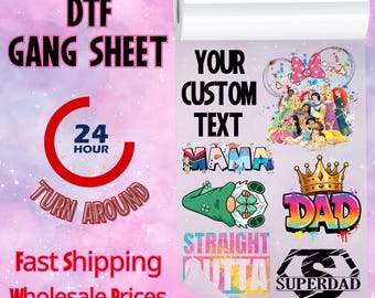 Transferencias térmicas DTF personalizadas, listas para aplicar, láminas DTF, transferencias para prendas