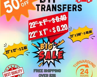 Transferencias DTF en hojas múltiples, transferencias personalizadas de alta calidad directa a la película, transferencias listas para prensar, impresión DTF al por mayor, transferencia térmica personalizada