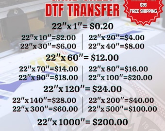 Transferencias de hojas DTF personalizadas listas para imprimir
