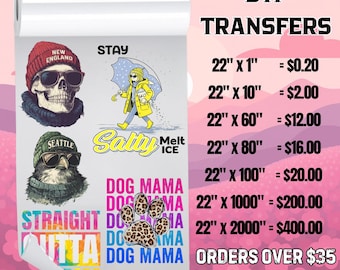 Transferencia DTF personalizada - Hoja de transferencia, transferencias de calor, planchado