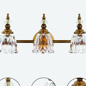 3-Licht Badezimmer Waschtisch Licht, Bauernhaus Messing Badezimmer Leuchten über Spiegel