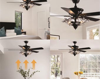 Sofucor 132cm Ventilatore da Soffitto con Luce LED, Dimmerabile 3CCT, Telecomando, 6 Velocità, Timer, Silenzioso Lampada Ventilatore da Soffitto per Soggiorno, Cucina, Camera da Letto