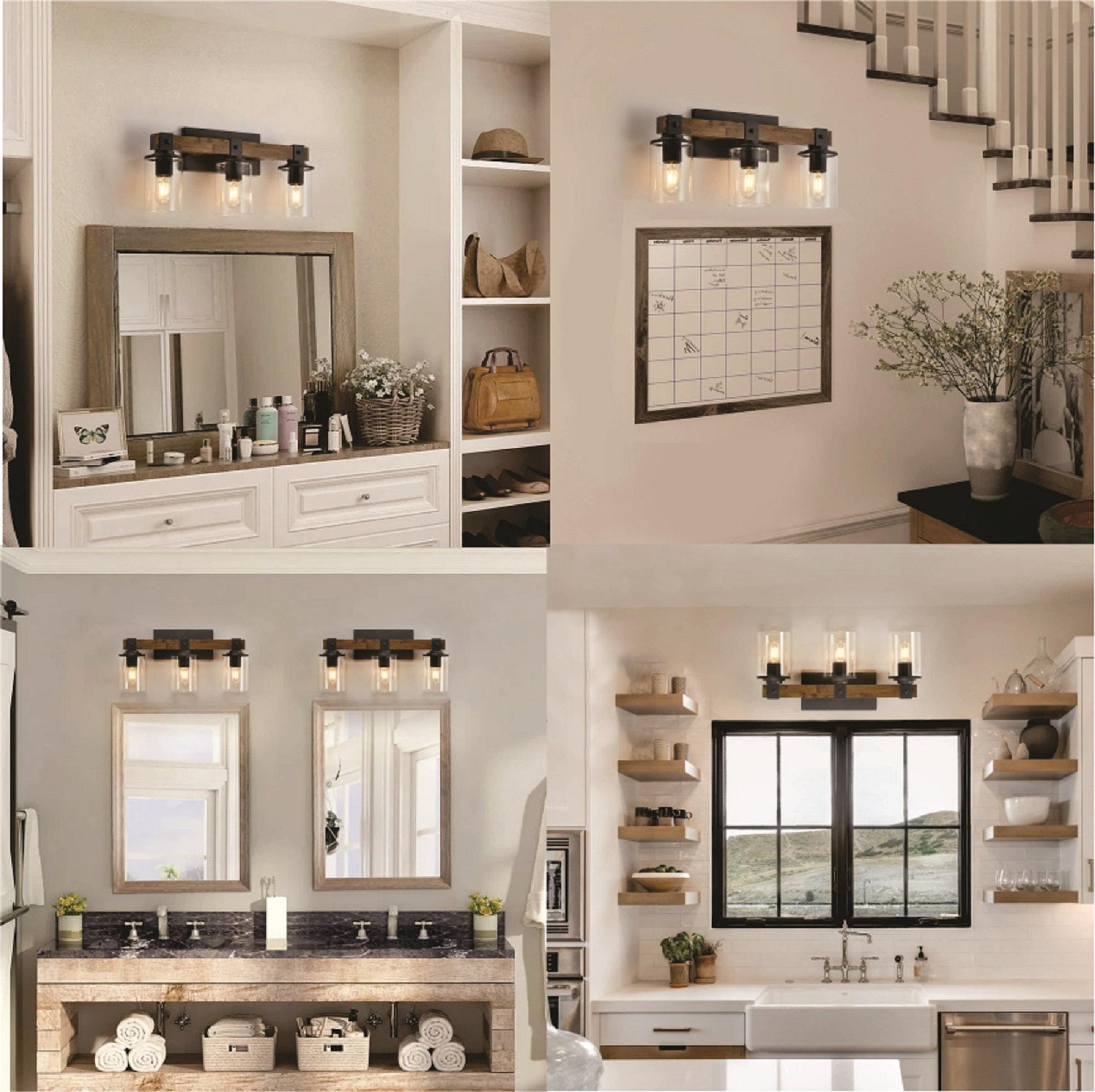 3 Light Farmhouse Bathroom Fixtures